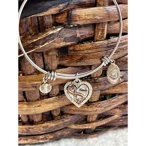 Footnotes Best Friend Forever‎ Bracelet Heart Infinity Charm Silver Tone Bangle